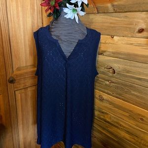 4/$20 Bit & Bridle XL Navy sleeveless tunic